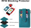 Chelmon Womens Wallet Slim RFID Blocking Bifold Multi Card Case Wallet with Zipper Pocket (Peacock Blue)