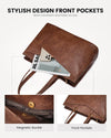 LOVEVOOK Laptop Bag for Women,15.6 Inch Laptop Tote Bag for Women,Vintage Leather Work Tote Bags Computer Business Teacher Bag,Waterproof Office Briefcase