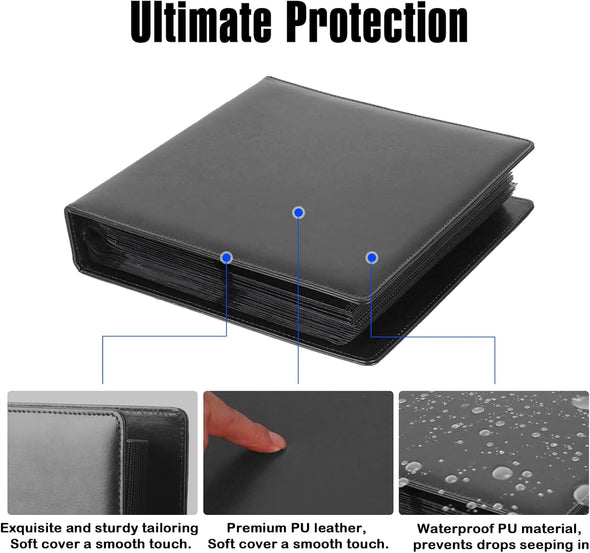 8X10 Photo Album 168 Pockets Holds 168 Photos, Large Capacity Leather Cover Family Wedding Baby Photo Book for 8 X 10 Pictures, Photo Album 8X10 with Black Inner Pages (Black)