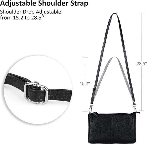 Befen Genuine Leather Wristlet Clutch Wallet Purses Small Crossbody Bags for Women with RFID Blocking Card Slots