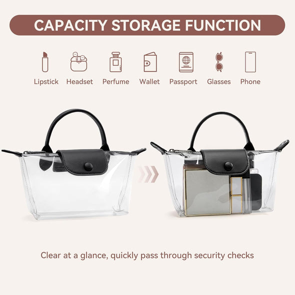 BOSTANTEN Clear Bag for Stadium Approved Small Crossbody Purse Handbags for Concerts Sports Events