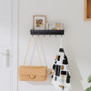 Niffgaff Black Key Holder - Self Adhesive Key Rack with Stainless Steel Hooks for Wall Decor