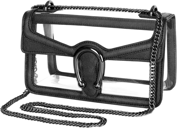 Joryin Women'S Stadium Approved Crossbody Bag for Women, Small Clear Bag Shoudler Purse with Chain Strap