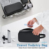Happydavid Soft PU Leather Zipped Travel Toiletry Bag Mens Ladies Supply Toiletry Bag Case(Black)