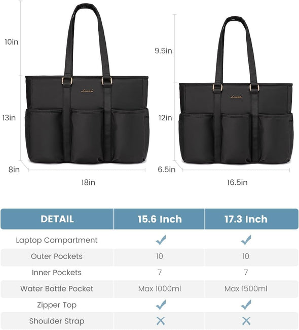 LOVEVOOK Laptop Tote Bag for Women Work, Teacher Tote Bag Nurse Bag with Large Cup Holder, Utility Professional Computer Bag for Work/Travel/College/Daily, Large Purse Handbag with Multi Pockets