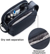 BAGSMART Toiletry Bag for Men, Travel Toiletry Organizer Dopp Kit Water-Resistant Shaving Bag for Toiletries Accessories, Door Room Essentials,Navy Blue-Medium