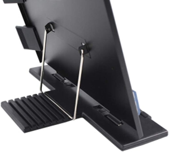 Hanghs Desktop Document Holder/Paper Stand/Clipboard for Sheet Music/Cookbook/Book with 7 Adjustable Positions and a Highlighting Side Clip Black