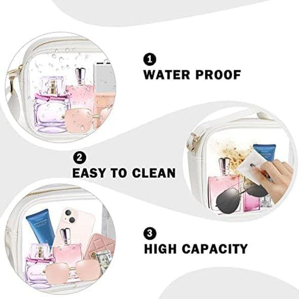 MOMSIV Clear Bag, Stadium Approved Clear Bags with Adjustable Strap Clear Stadium Bag for Women Men Concerts Sports