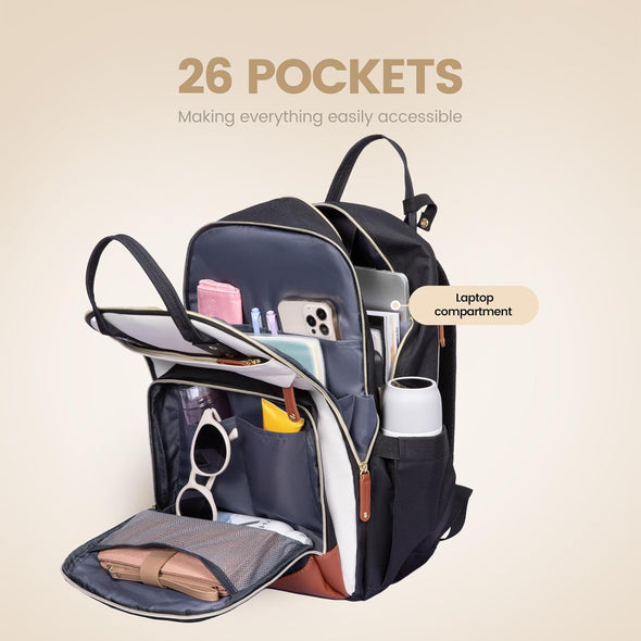LOVEVOOK Laptop Backpack Women,Large Capacity 17.3 Inch Laptop Bag Travel Backpack for Women,Computer Work College Teacher Backpacks with USB Port,Waterproof Personal Item Backpack Casual Daypack