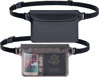 CADONO 2-Pack Waterproof Pouch with Adjustable Waist Strap | Screen Touch Sensitive Dry Bag, Keep Your Phone and Valuables Dry, Perfect for Swimming Kayaking Boating Fishing Beach Diving