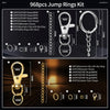 LEOBRO Jump Rings, 968Pcs Keychain Making Kit, Keychain Clip and Key Ring, Key Chain Rings, Lobster Claw Clasps for Keychains, Charm Bracelet Jewelry