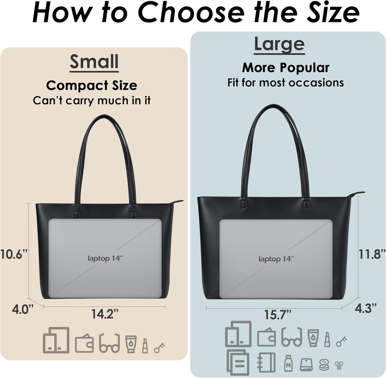 Tote Bag For Women Vegan Leather Shoulder Purse Large Capacity Travel