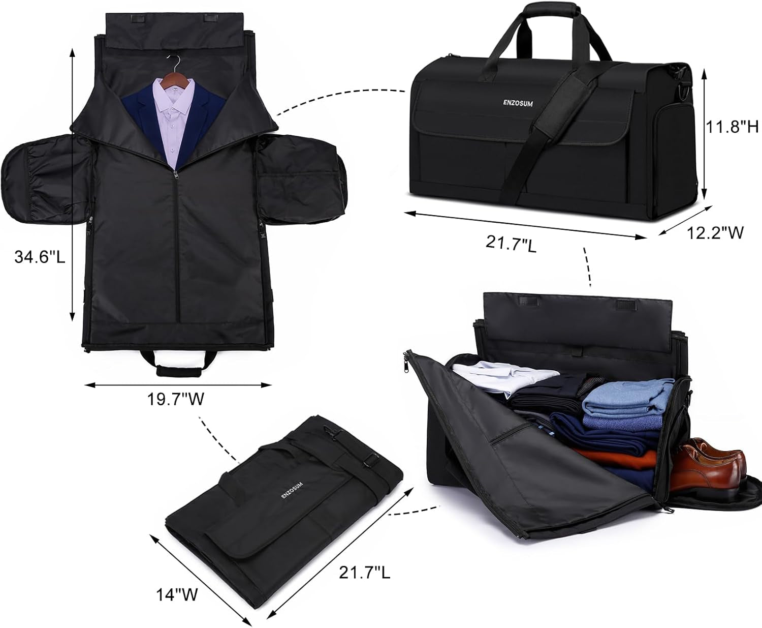 ENZOSUM 2 in 1 Garment Bags