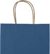 Bagmad 100 Pack 8X4.75X10 Inch Medium Blue Gift Paper Bags with Handles Bulk, Kraft Bags, Craft Grocery Shopping Retail Party Favors Wedding Business Sacks (Blue, 100Pcs)