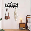 Key Holder for Wall | Metal Key Holder Hooks Organizer Rack | Metal Key Organizer Wall Decorative with 7 Hooks for Entryway, Front Door, Hallway, Kitchen, Office (12 Inches, Mountain)