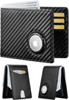 Apple Airtag Wallet Men Slim: Air Tag Wallet with Airtag Holder, RFID Blocking, Bifold, Front Pocket, Minimalist Card Wallet, Carbon Fiber Wallet