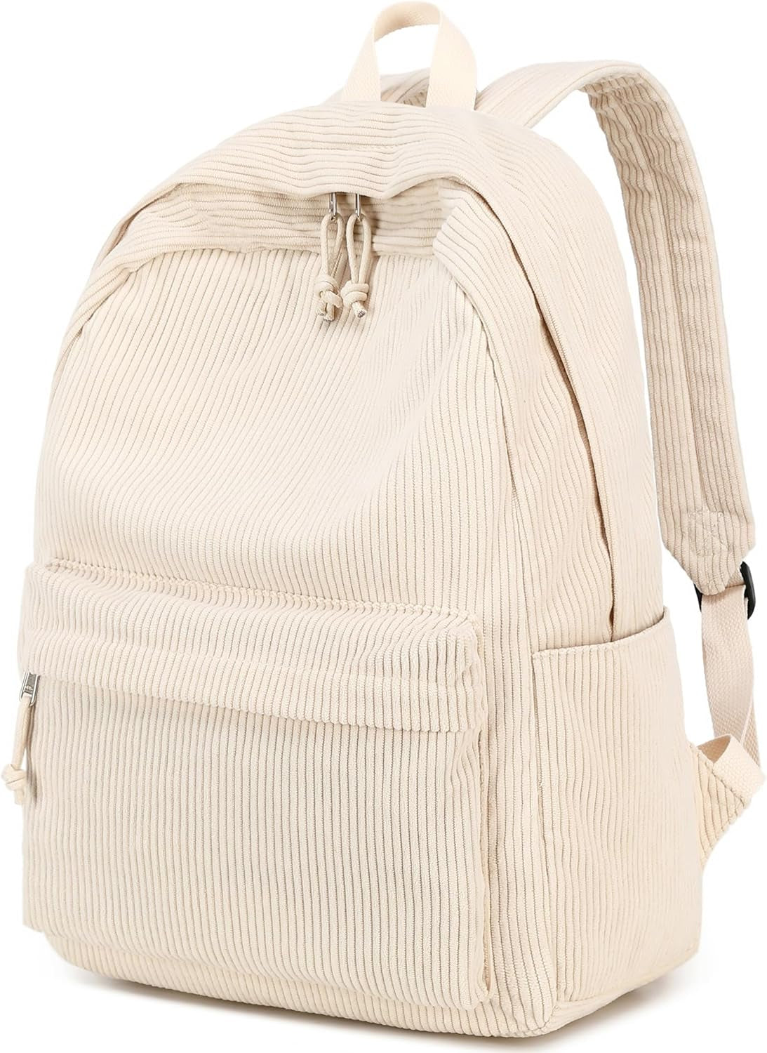 btoop laptop backpack Corduroy Bookbag for College, High School & Teen, 17 Inch Laptop Backpack, Beige -