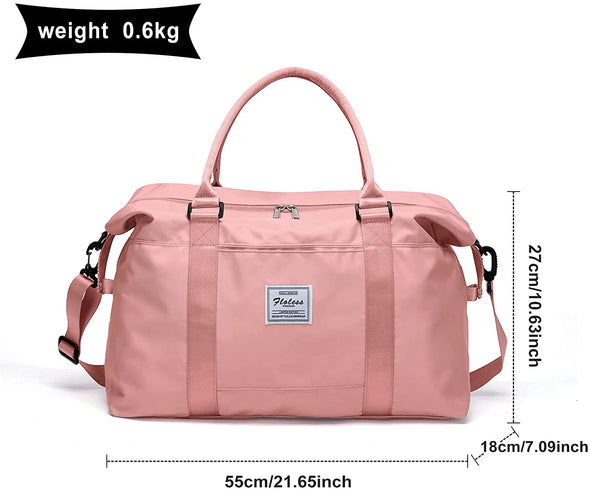 Womens Travel Bags, Weekender Carry on for Women, Sports Gym Bag, Workout Duffel Bag, Overnight Shoulder Bag Fit 15.6 Inch Laptop Pink Large