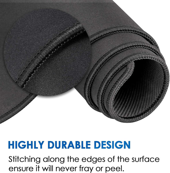 KTRIO Large Gaming Mouse Pad with Superior Micro-Weave Cloth, Extended Desk Mousepad with Stitched Edges, Non-Slip Base, Water Resist Keyboard Pad for Gamer, Office & Home, 35.4 X 15.7 In, Black