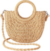 JOLLQUE Straw Beach Bag for Women, Summer Handwoven Tote Bags Purse with Tassel,Top Handle Straw Handbag Clutch