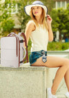 Taygeer Backpack for Women, College Backpack with Laptop Compartment & Shoe Pouch, 35L Travel Laptop Mochila Carry on Luggage, Airline Approved Personal Item Bag for Weekender Gym Hiking, Khaki White