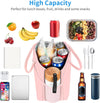 Lunch Bag Lunch Box for Women Men Reusable Insulated Lunch Bags for Adults,Leakproof Cute Cooler Lunch Tote Bag,Large Capacity for Work Travel Picnic, PINK