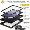 SEYMAC Stock Case for Samsung Galaxy Tab A9+ plus 11'', Full-Body Drop Protection Case with Screen Protector Pencil Holder [360° Rotating Hand Strap] &Stand, Black