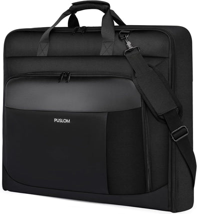 Garment Bag Travel Suit Bag for Men Large 40-Inch Carry on Garment Bag up to 3 Suits for Business Trips,2 in 1 Hanging Suitcase Luggage Bags for Travel,Foldable Carry on Bag Fits 15.6Inch Laptop,Black