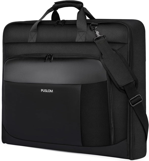Garment Bag Travel Suit Bag for Men Large 40-Inch Carry on Garment Bag up to 3 Suits for Business Trips,2 in 1 Hanging Suitcase Luggage Bags for Travel,Foldable Carry on Bag Fits 15.6Inch Laptop,Black