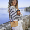 Crazypiercing Wicker round Square Crossbody Rattan Bag, Women Boho Bag Clutch Woven Handbag