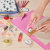 45Mm Rotary Cutter with 5Pcs Extra Blades, Ergonomic Handle Rolling Cutter with Safety Lock for Fabric, Leather, Crafting, Sewing, Quilting, Fabric Rotary Cutter Perfect for Left & Right Hand(Pink)