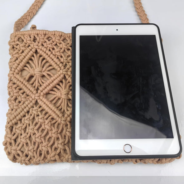 Boho Crossbody Handbag,Handwoven Cotton Rope Shoulder Bag,Summer Beach Clutches Bags for Women,Handmade Purse