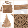 Boho Crossbody Handbag,Handwoven Cotton Rope Shoulder Bag,Summer Beach Clutches Bags for Women,Handmade Purse
