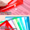 LEOBRO File Folders, 24 PCS Plastic Folders for Documents, A4 Plastic Envelopes with Snap Closure, Letter Size Clear Envelopes Folders, Reusable File Bags, Document Holder