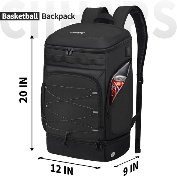 Basketball Backpack Bag Large Sports Bag with Separate Ball Holder & Shoes Compartment, Best for Basketball, Soccer,Volleyball,Gym