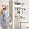 Key and Mail Holder for Wall, Mail Organizer Wall Mount with 6 Hooks and Storage Drawer, Easy Installation Key Rack for Entryway and Home Decor (A-White)