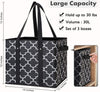 WISELIFE Reusable Grocery Bags 3-Pack Foldable Washable Large Storage Bins Basket Water Resistant Shopping Tote Bag Black