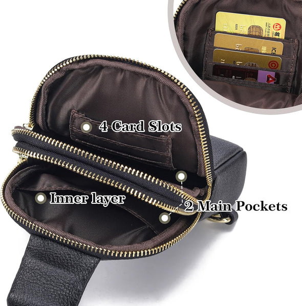 INICAT Travel Small Sling Bag Leather Crossbody Bags for Women Fanny Packs Cross Body Bag for Woman Cross Body Purses