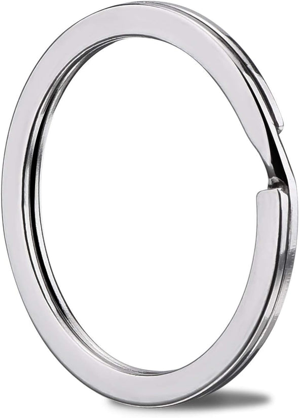 KINGFOREST 100-Pack 1 Inch Metal Key Rings (25Mm) - Silver Split Keychain Rings for Keys, DIY Crafts, Home, Car & Office Accessories - Durable Nickel Flat Keyrings Bulk