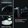 Leather Steering Wheel Cover for Dodge Ram 1500 2500 3500, 15.5-16 Inches Car Steering Wheel Cover with Anti-Slip Massage Particle (Black)