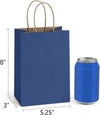Bagdream Small Gift Bags 25Pcs 5.25X3X8 Navy Blue Paper Bags with Handles, Kraft Paper Sacks for Small Gifts, Birthday, Wedding Party Favor, Retail, Merchandise
