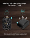 Vlando Watch Case for Men, 6-Slot Watch Box with Glass Lid, Lockable, Business Textured Leather, Soft Pillow, Gift for Fathers, Husband, Friend - Black