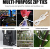 Cable Zip Ties,600 Piece Self-Locking Nylon Cableties,Assorted Sizes 4+6+8+10+12-Inch,Multi-Purpose Wire Management Plastic Ties,Perfect for Home,Garden,Office,Travel and Workshop.White
