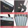 Sooez Expanding File Folder, Letter Size Accordion File Organizer, 5 Pocket Folders for Documents, Portable Filling Products for School Office Supplies, Black