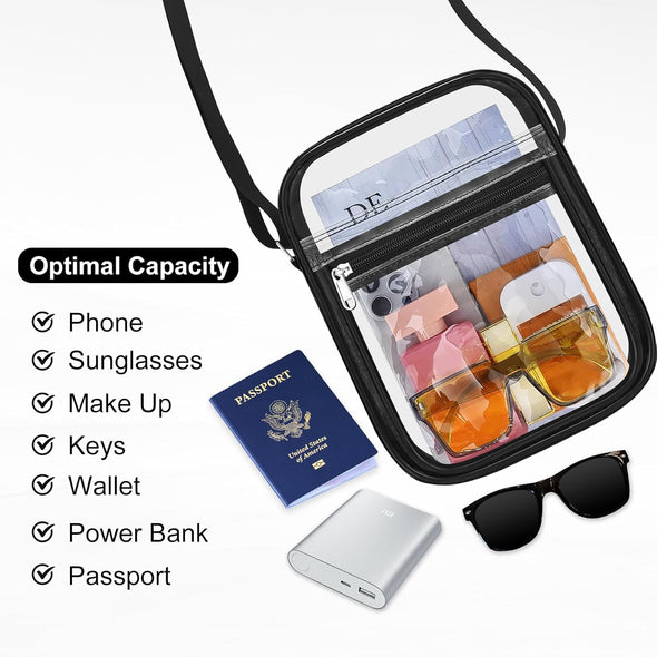 USPECLARE Clear Purse Bag for Stadium Events Clear Messenger Bag for Men and Women