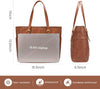 LOVEVOOK Laptop Tote Bag for Women,Vintage Leather Work Tote Bag for Women, 15.6 Inch Computer Briefcase Bag,Waterproof Teacher Business Office