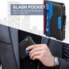 Wallet for Men - Pop up Case, Cash Slot, and Credit Card Wallet - Slim Minimalist Aluminum Front Pocket Wallet with RFID Blocking/Id Window (Carbon Fiber)