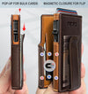 Men Wallet,With Money Clip Coins Pocket ID Window,Slim Front Pocket RFID Blocking Pop-Up Card Holder 3.9"X 2.7", Gift Boxed
