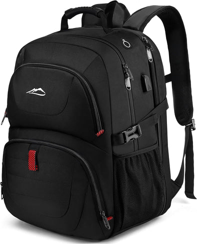 Proetrade Travel Backpack, Extra Large Laptop Backpack School Business anti Theft TSA Approved College Work Computer Bag Fits 17 Inch Laptop with USB Charging Port Bookbag for Women Men(Black)
