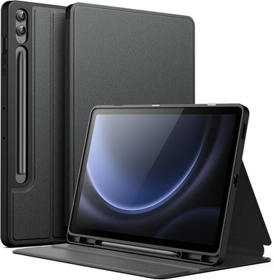 Jetech Case for Samsung Galaxy Tab S9 FE+ / S9 FE plus 12.4-Inch with S Pen Holder, Slim Folio Stand Protective Tablet Cover, Multi-Angle Viewing (Black)
